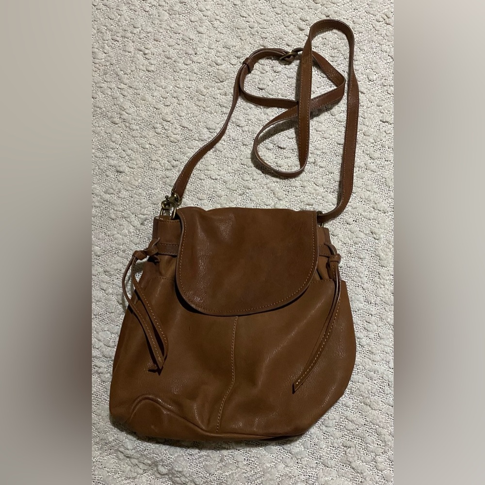 Lucky Brand Leather Backpack Purse Brown